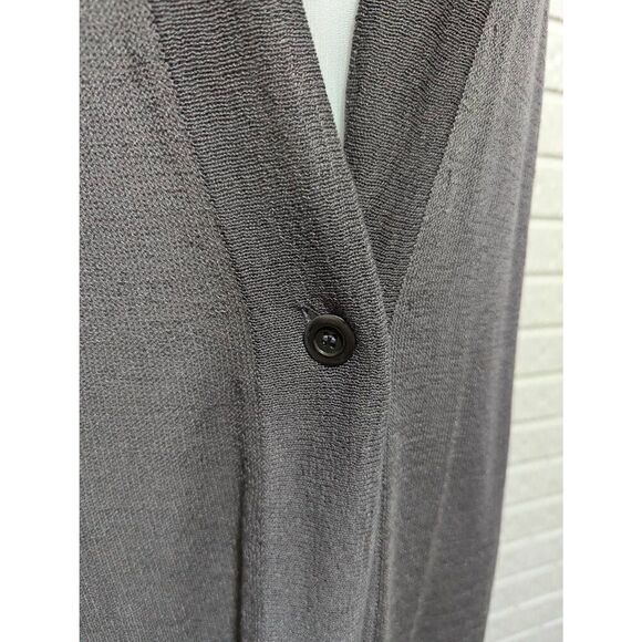 Soft Surroundings Women's Gray Light-Weight Long-Sleeve One-Button Cardigan Swea - Picture 3 of 8